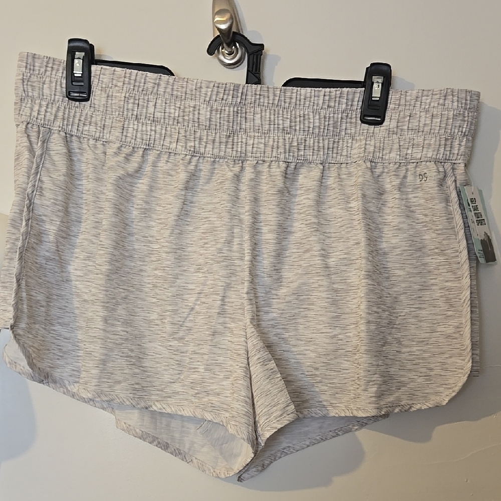 DSG NWT 2X Stride Shorts 3" High Rise Waistband Heather Texture White lined